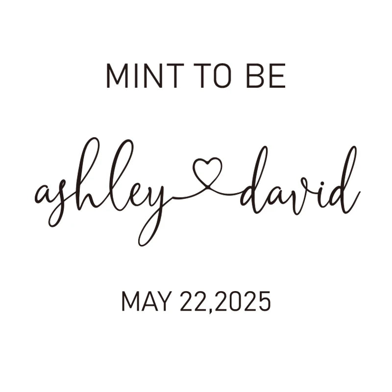 💍 Personalisierte Hochzeits Aufkleber (42 Stück) – 🍬 Mint to Be Sticker für Gastgeschenke – ✨ Individuelle Candy Labels Hochzeit & Verlobung