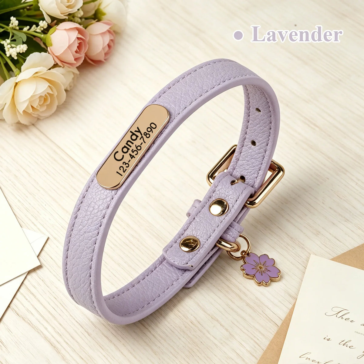 Personalisiertes Hundehalsband aus PU-Leder 🐶 Weiches Halsband mit Namensgravur für Hunde & Katzen