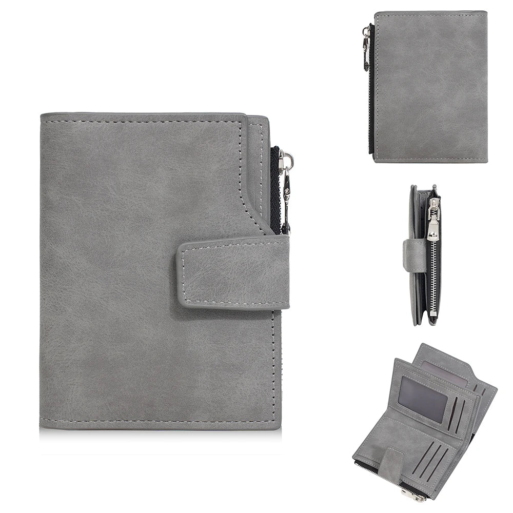 Personalisierte Herren-Geldbörse mit Namensgravur 🖤 Kurze Geldbörse aus Kunstleder mit Münzfach