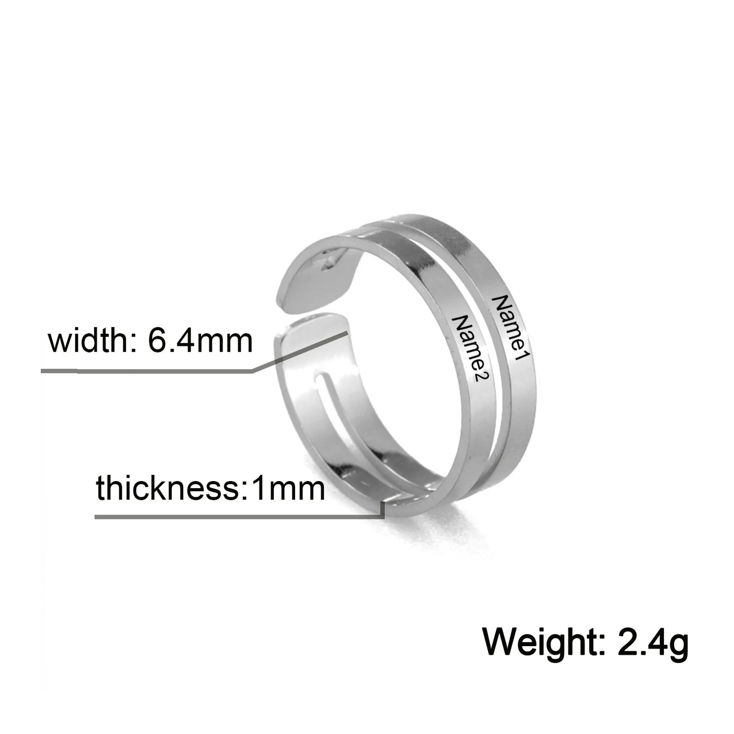 ✨ Personalisierter Ring mit Gravur – Namensring aus Edelstahl für Paare, Geschenk für Liebe & Familie