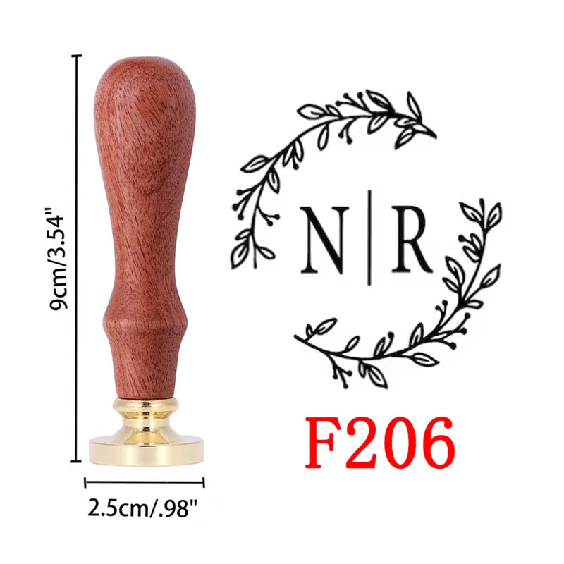 🕯️ Personalisierter Wachssiegel Stempel Set mit Holzgriff – 💍 Individueller Logo & Initialen Siegelstempel für Hochzeitseinladung – ✨ Vintage Wachs Siegel DIY Set