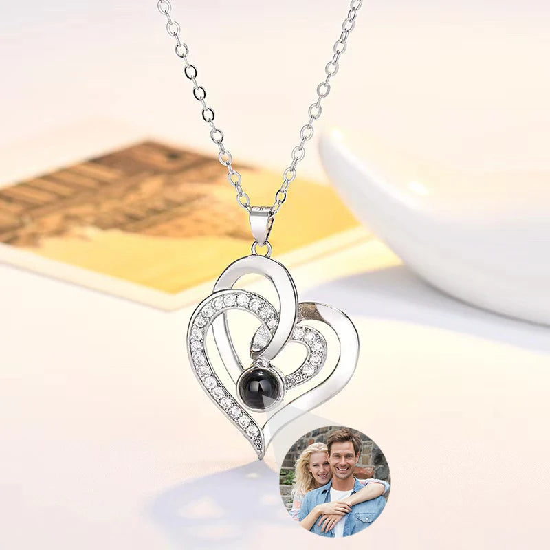 ✨ Personalisierte Foto-Projektions-Halskette – Individuelle Bild-Halskette als Geschenk für Mutter & Freundin