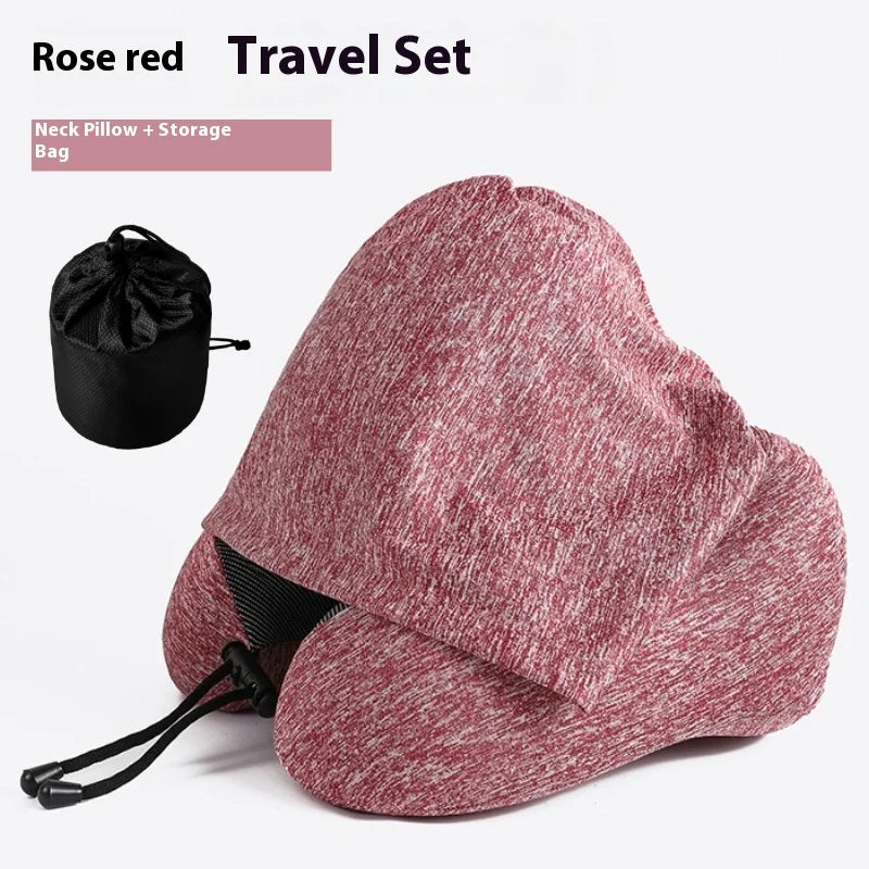 Reise-Memory-Schaum-Kissen mit Kapuze – Komfort & Ruhe, egal wohin du reist