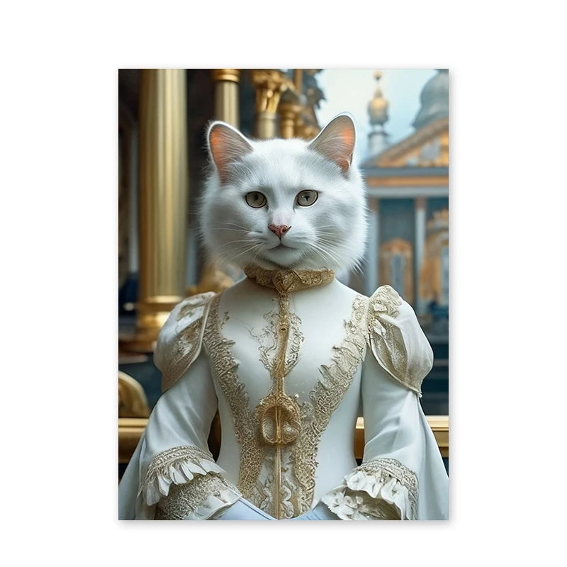 ✨ Personalisiertes Haustier-Portrait auf Leinwand – Königliches Hunde- & Katzenportrait im Renaissance-Stil