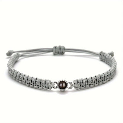 ❤️ Personalisiertes Foto-Projektionsarmband mit geflochtenem Seil – Individuelles Armband mit Bild aus Edelstahl