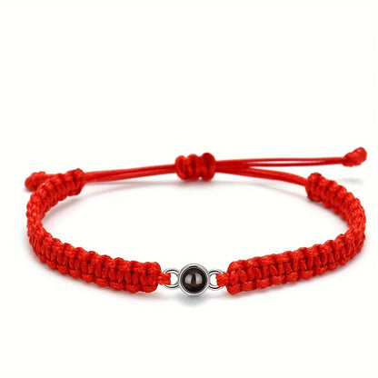 ❤️ Personalisiertes Foto-Projektionsarmband mit geflochtenem Seil – Individuelles Armband mit Bild aus Edelstahl