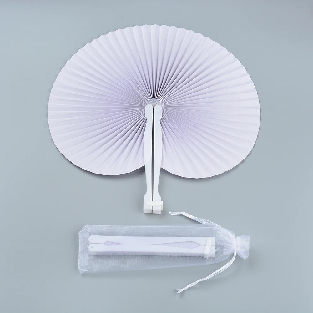 💍 Personalisierte Hochzeits Papierfächer Herz Design – 🤍 Weiße Fächer als Gastgeschenke Hochzeit – 🎁 Individuelle Party & Verlobung Deko