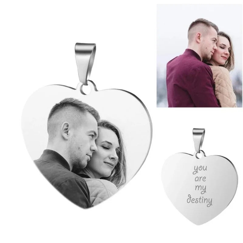 ✨ Personalisierte Foto Halskette Herz – Gravur Kette mit Bild & Name aus Edelstahl für Damen