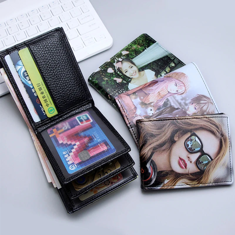 Personalisierte Geldbörse für Herren aus Kunstleder 🖤 Mit 2 Fotos bedruckt – persönliches Geschenk für Männer