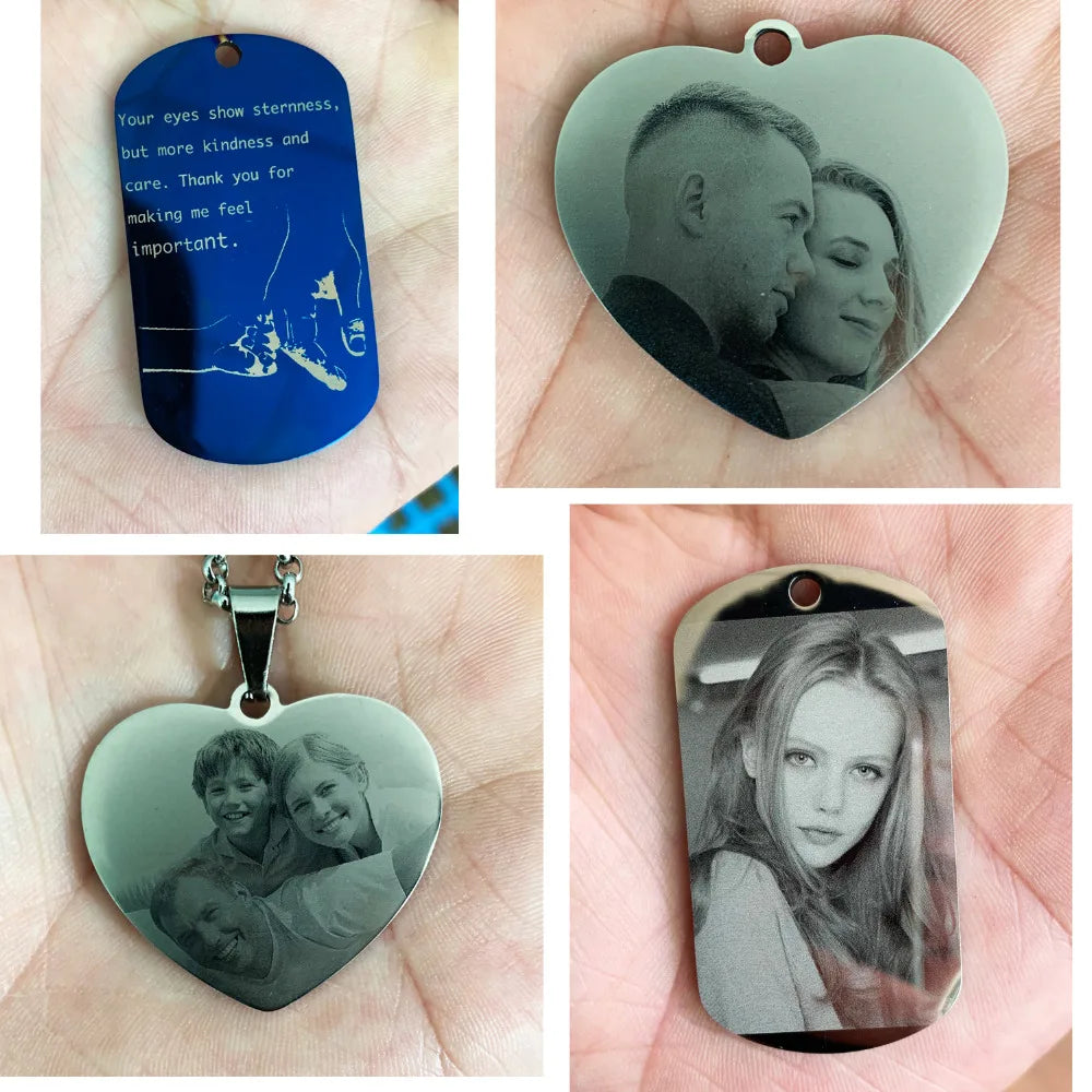 ✨ Personalisierte Foto Halskette Herz – Gravur Kette mit Bild & Name aus Edelstahl für Damen