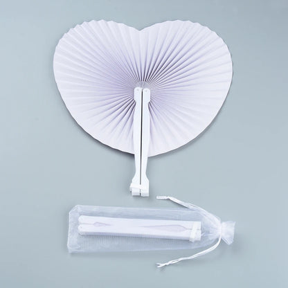 💍 Personalisierte Hochzeits Papierfächer Herz Design – 🤍 Weiße Fächer als Gastgeschenke Hochzeit – 🎁 Individuelle Party & Verlobung Deko
