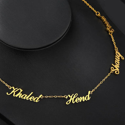 ❤️ Personalisierte Familienkette mit mehreren Namen aus Edelstahl – Individuelle Namenskette für Damen