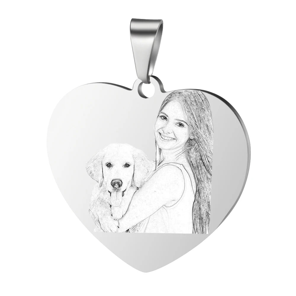 ✨ Personalisierte Foto Halskette Herz – Gravur Kette mit Bild & Name aus Edelstahl für Damen