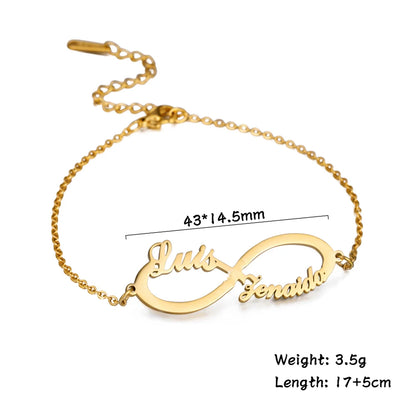 💖 Personalisiertes Unendlichkeitsarmband mit Namen – ♾️ Edelstahl Namensarmband für Damen – 🎁 Familienarmband & Geschenk für Mama