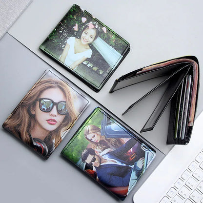Personalisierte Geldbörse für Herren aus Kunstleder 🖤 Mit 2 Fotos bedruckt – persönliches Geschenk für Männer