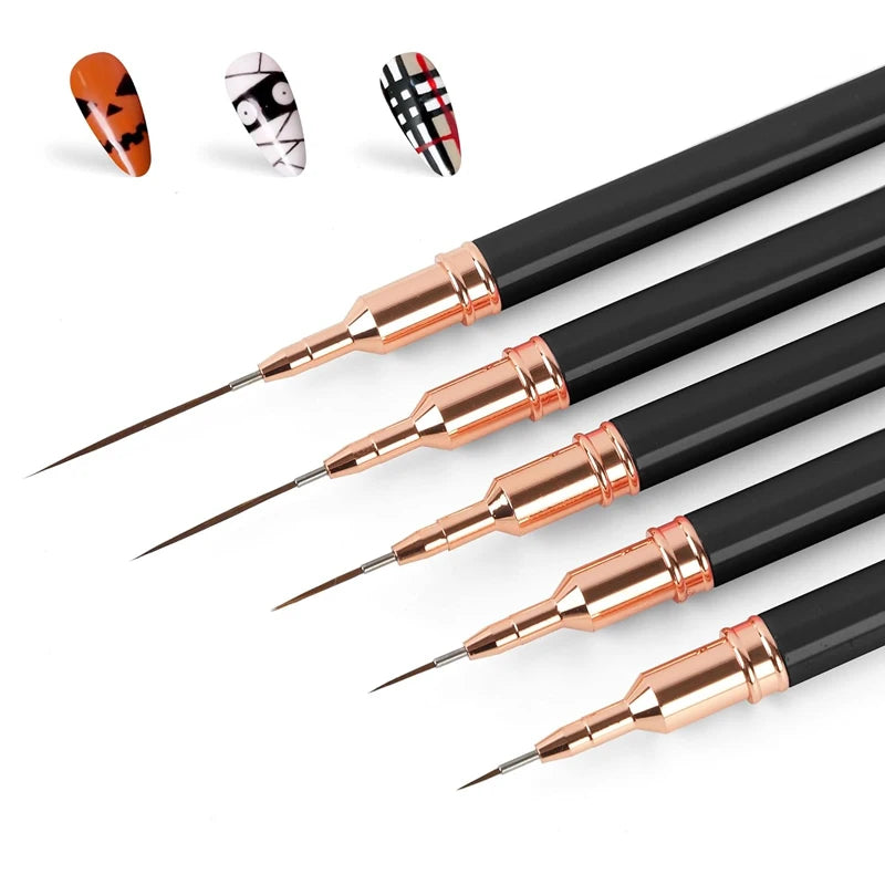 Professionelles 5-teiliges Nail Art Liner Brush Set – Präzision für kreative Nagelkunst