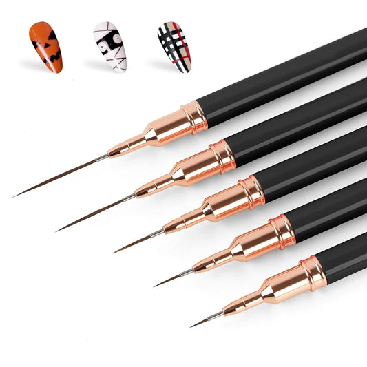 Professionelles 5-teiliges Nail Art Liner Brush Set – Präzision für kreative Nagelkunst