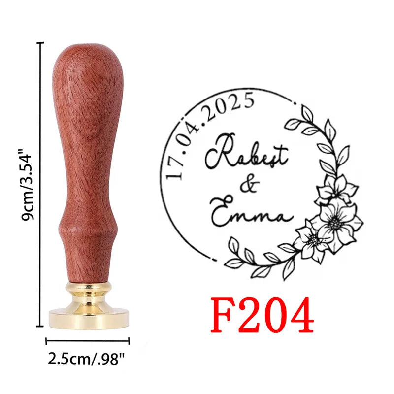 🕯️ Personalisierter Wachssiegel Stempel Set mit Holzgriff – 💍 Individueller Logo & Initialen Siegelstempel für Hochzeitseinladung – ✨ Vintage Wachs Siegel DIY Set