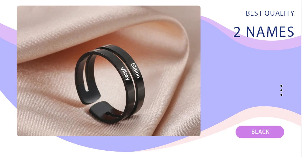 ✨ Personalisierter Ring mit Gravur – Namensring aus Edelstahl für Paare, Geschenk für Liebe & Familie
