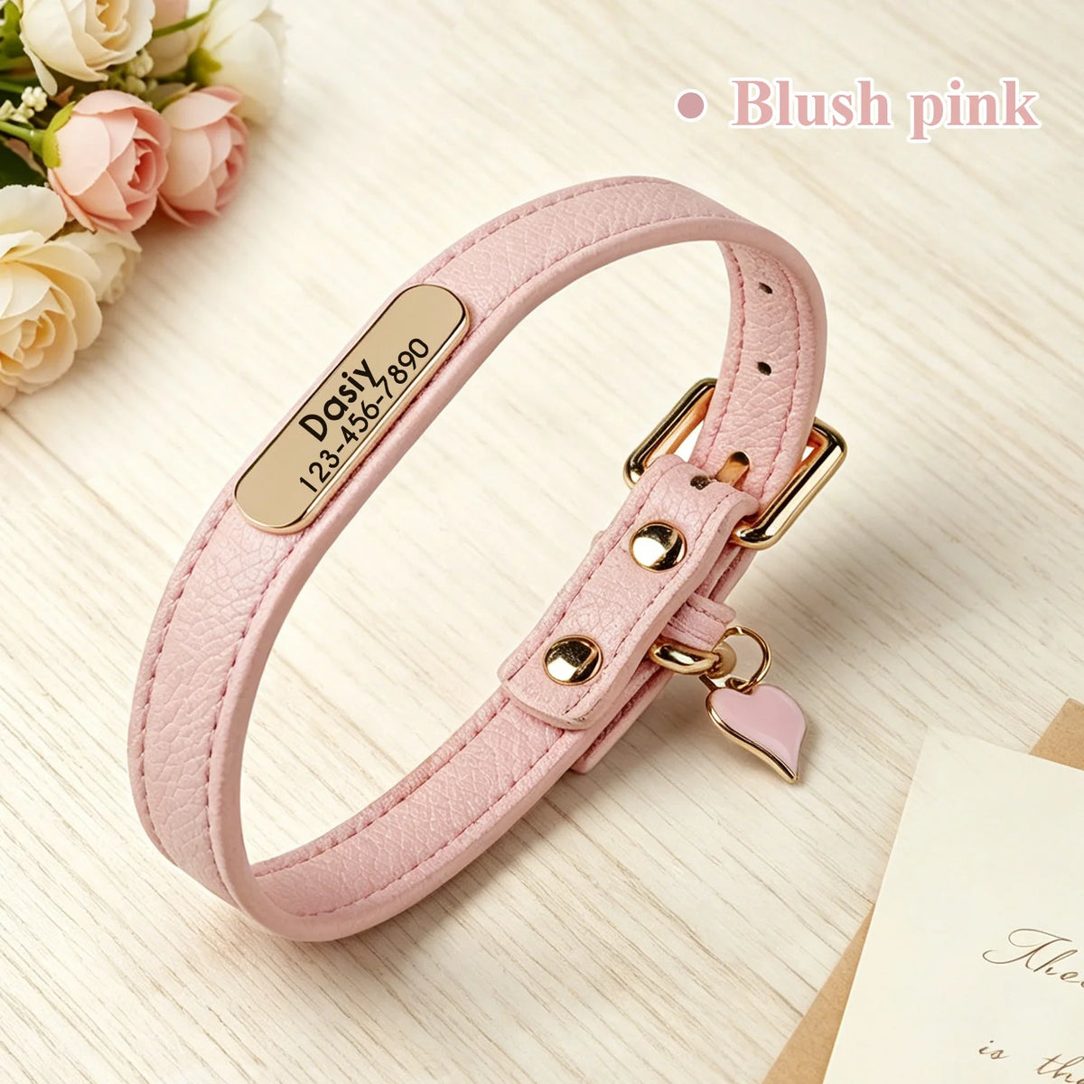 Personalisiertes Hundehalsband aus PU-Leder 🐶 Weiches Halsband mit Namensgravur für Hunde & Katzen