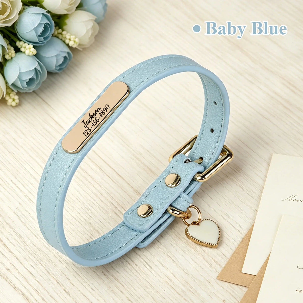 Personalisiertes Hundehalsband aus PU-Leder 🐶 Weiches Halsband mit Namensgravur für Hunde & Katzen