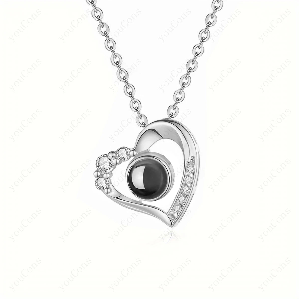 ❤️ Personalisierte Foto Projektions Halskette mit eigenem Bild – Edelstahl Halskette für Damen in verschiedenen Designs