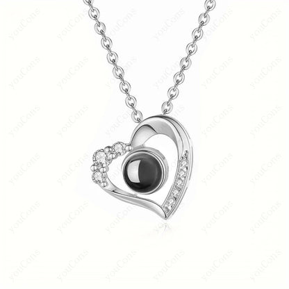 ❤️ Personalisierte Foto Projektions Halskette mit eigenem Bild – Edelstahl Halskette für Damen in verschiedenen Designs