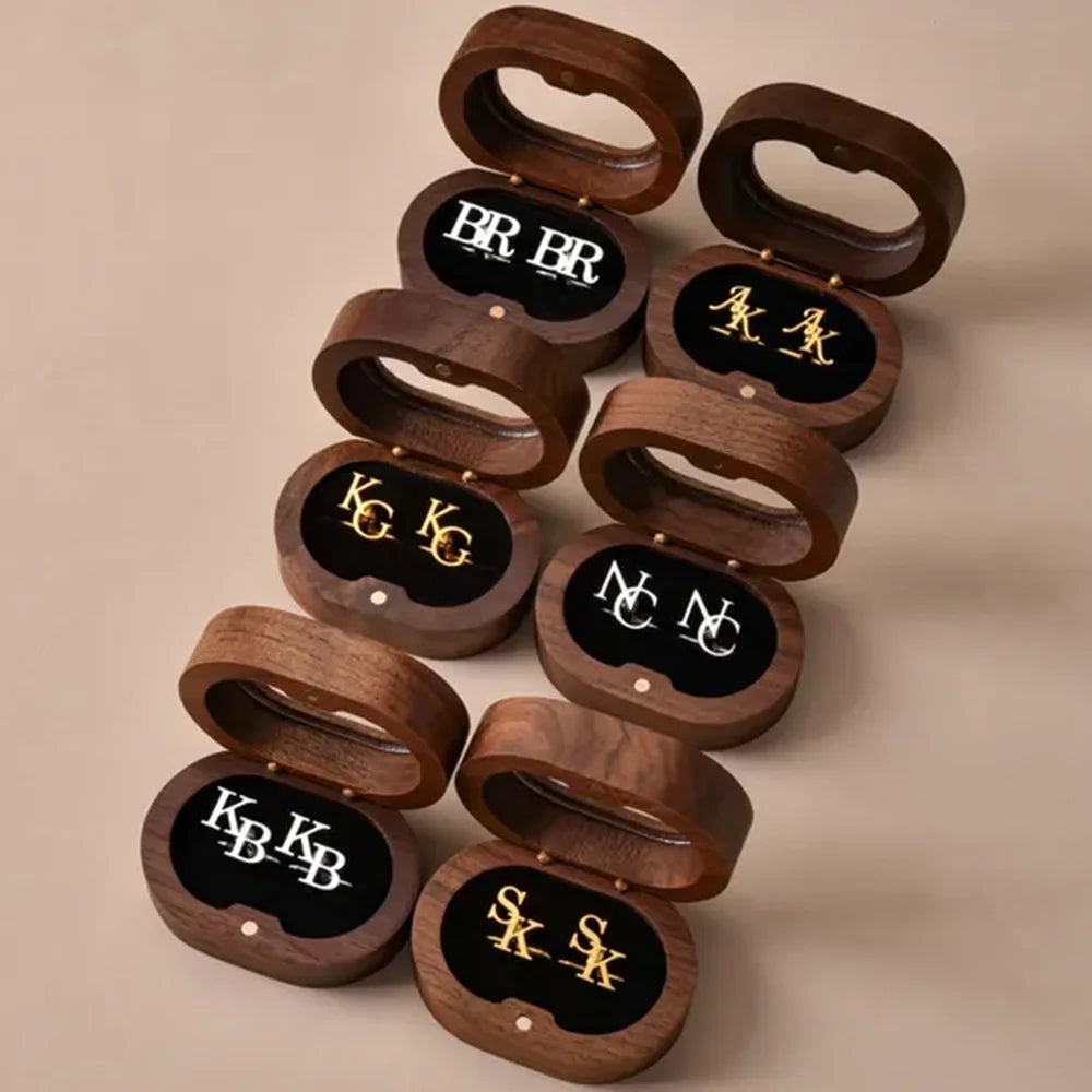 ❤️ Personalisierte Manschettenknöpfe mit Initialen aus Edelstahl(2er Set) – Individuelle Hemdknöpfe für Herren, Bräutigam & Hochzeit