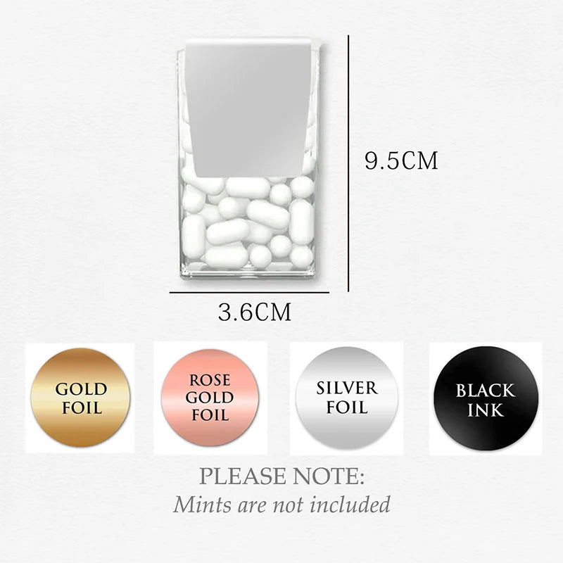 💍 Personalisierte Hochzeits Aufkleber (42 Stück) – 🍬 Mint to Be Sticker für Gastgeschenke – ✨ Individuelle Candy Labels Hochzeit & Verlobung