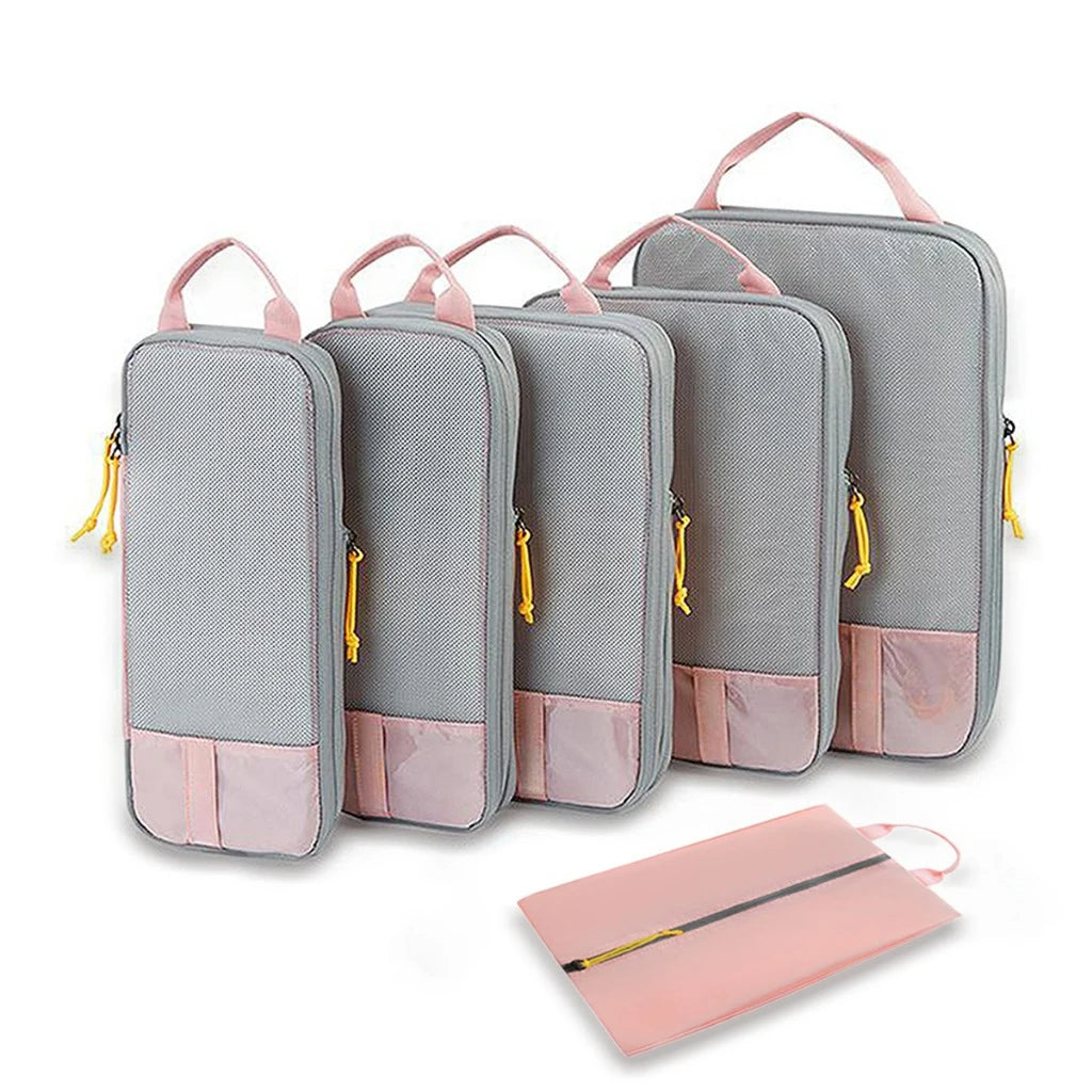 4-teiliges Reise-Kompressions-Taschenset – Ordnung & mehr Platz im Koffer