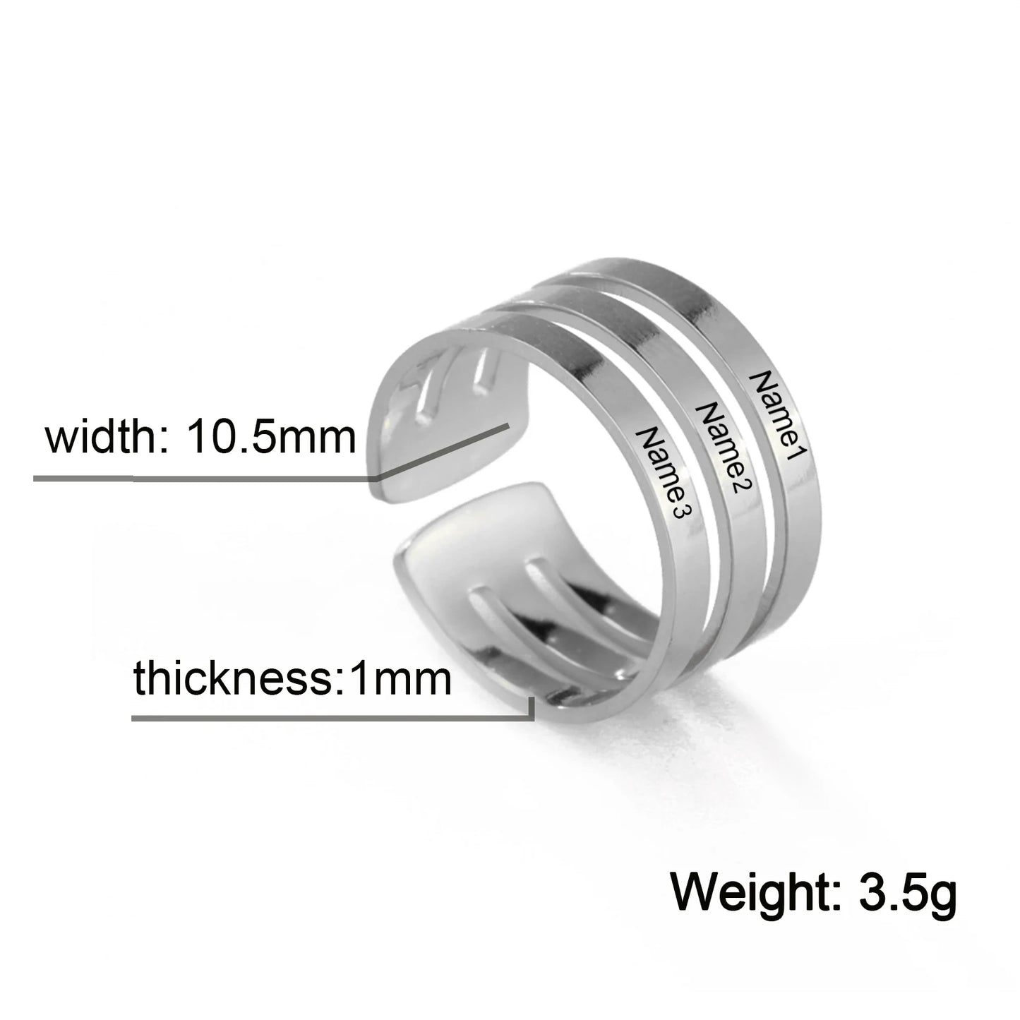 ✨ Personalisierter Ring mit Gravur – Namensring aus Edelstahl für Paare, Geschenk für Liebe & Familie