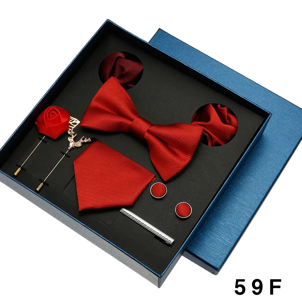 👔 Krawatte Set Herren mit Einstecktuch & Manschettenknöpfen – 🎁 Elegante Krawatte für Hochzeit & Business – ✨ Geschenkset für Männer