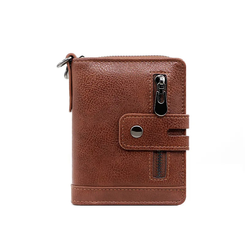 Personalisierte Herren-Geldbörse mit Namensgravur 🖤 Vintage Portemonnaie aus Kunstleder mit Münz- & Fotofach