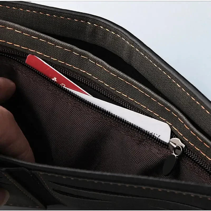 Personalisierte Herren-Geldbörse mit Namensgravur 🖤 Kleine Geldbörse aus Kunstleder im minimalistischen Design