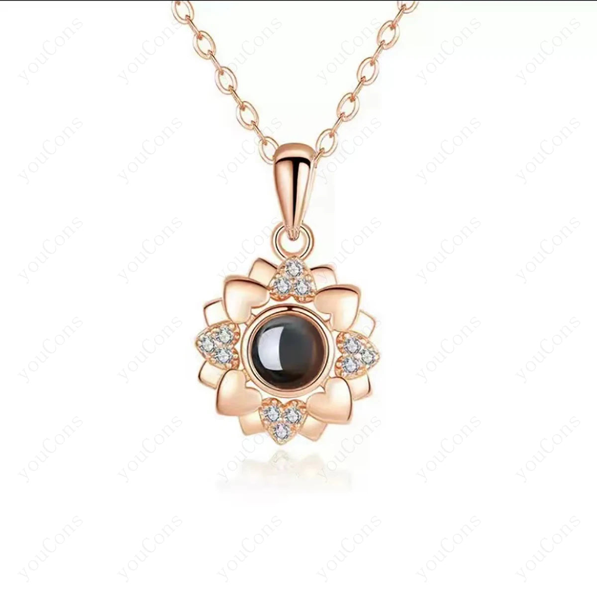 ❤️ Personalisierte Foto Projektions Halskette mit eigenem Bild – Edelstahl Kette für Damen in verschiedenen Designs
