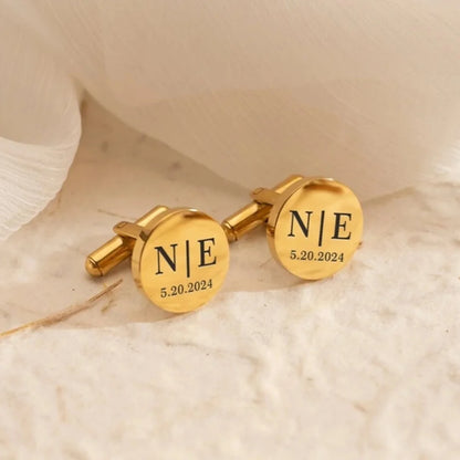 ✨ Personalisierte Manschettenknöpfe – Edelstahl mit Gravur für Hochzeit, Bräutigam & stilvolle Herren