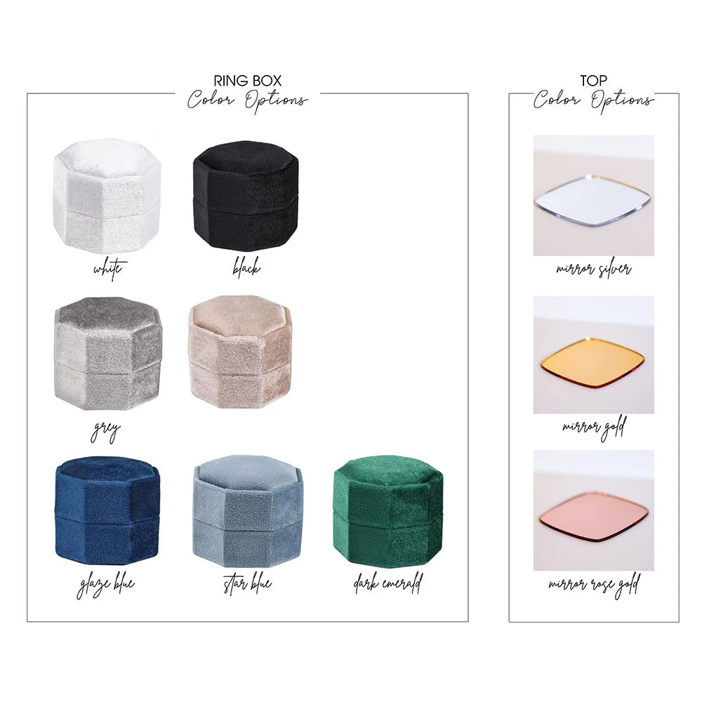 ✨ Personalisierte Samt-Ringbox mit Acryl-Topper – Elegante Ringbox für Verlobung & Hochzeit