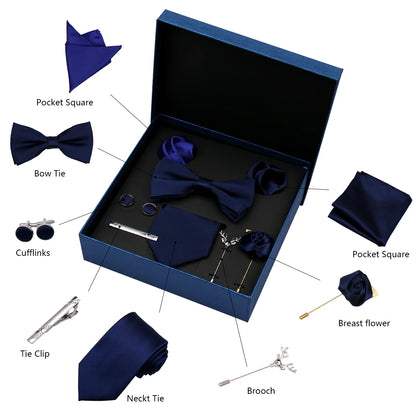 👔 Krawatte Set Herren mit Einstecktuch & Manschettenknöpfen – 🎁 Elegante Krawatte für Hochzeit & Business – ✨ Geschenkset für Männer
