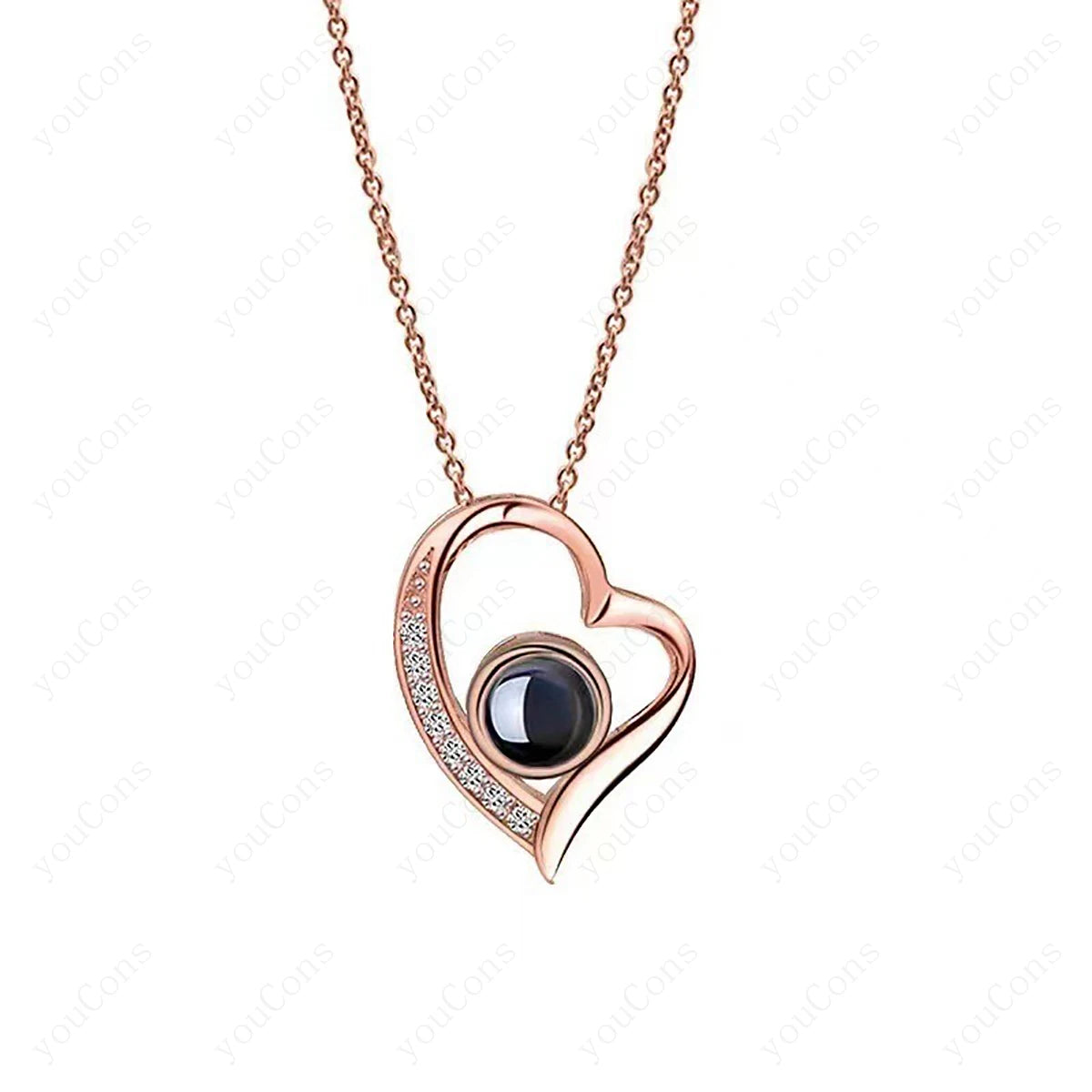 ❤️ Personalisierte Foto Projektions Halskette mit eigenem Bild – Edelstahl Kette für Damen in verschiedenen Designs