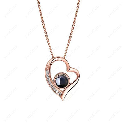 ❤️ Personalisierte Foto Projektions Halskette mit eigenem Bild – Edelstahl Kette für Damen in verschiedenen Designs