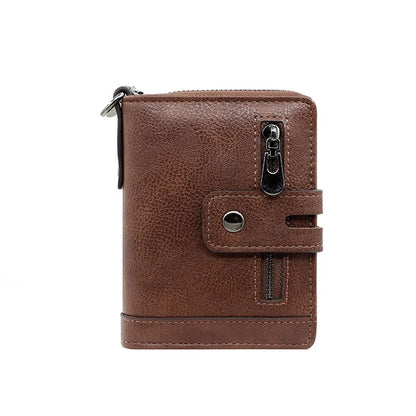 Personalisierte Herren-Geldbörse mit Namensgravur 🖤 Vintage Portemonnaie aus Kunstleder mit Münz- & Fotofach