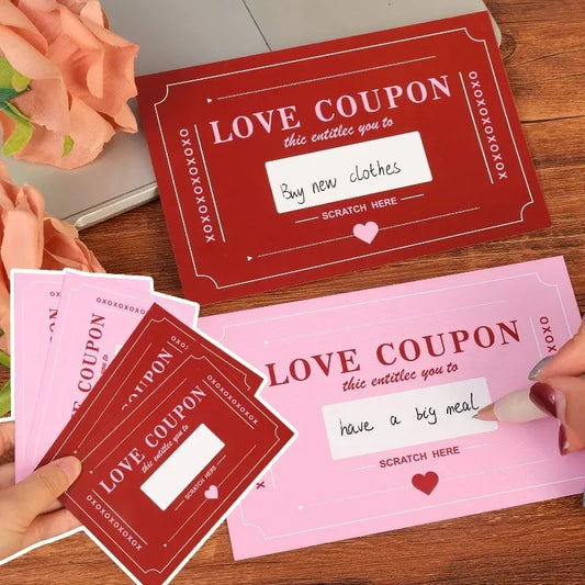 ✨ Rubbelkarten Liebesgutscheine – Romantische Scratch-Off Gutscheinkarten für Paare