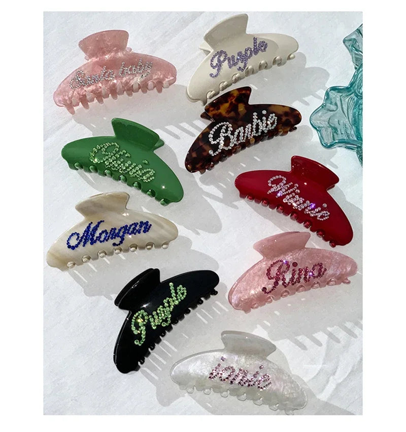 ✨ Personalisierte Haarspange mit Namen – 💎 Haarklammer mit Buchstaben & Strass – 🎁 Individueller Haarschmuck für Frauen & Mädchen