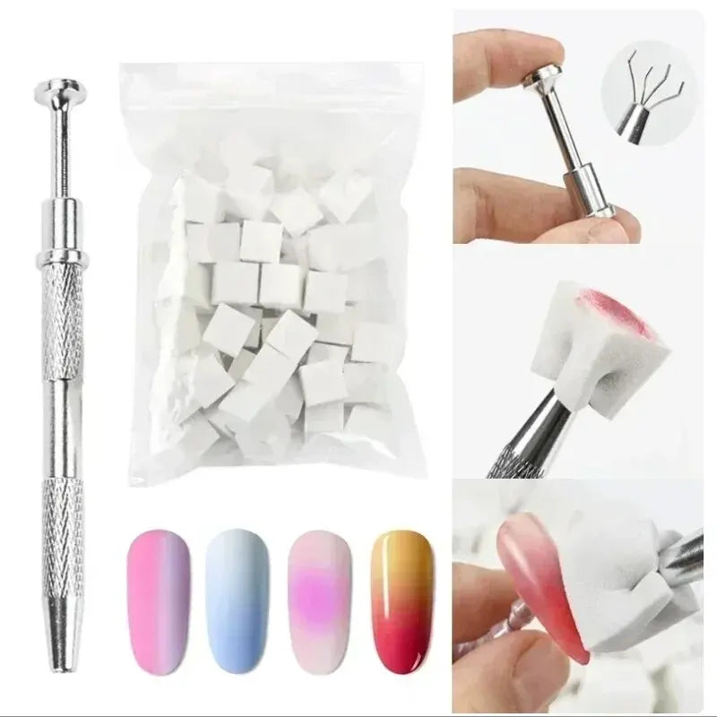Professionelles Nail Art Schwamm Set – Farbverlauf & Stempel Tool für kreative Nageldesigns