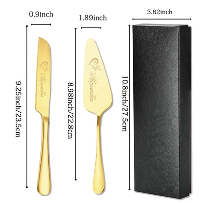 ✨ Personalisiertes Kuchenmesserset mit Gravur – 2-teiliges Edelstahl Set in Geschenkbox