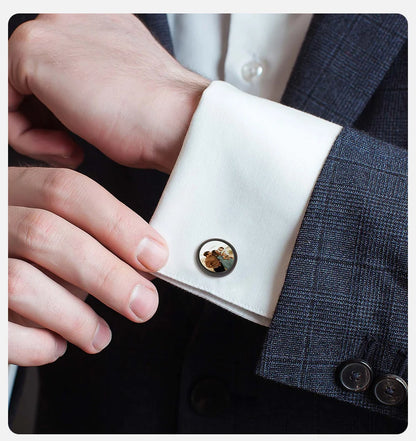 📸 Personalisierte Foto Manschettenknöpfe (2er Set) – 👔 Manschettenknöpfe mit eigenem Bild – 🎁 Hochzeitsgeschenk für Bräutigam & Trauzeuge
