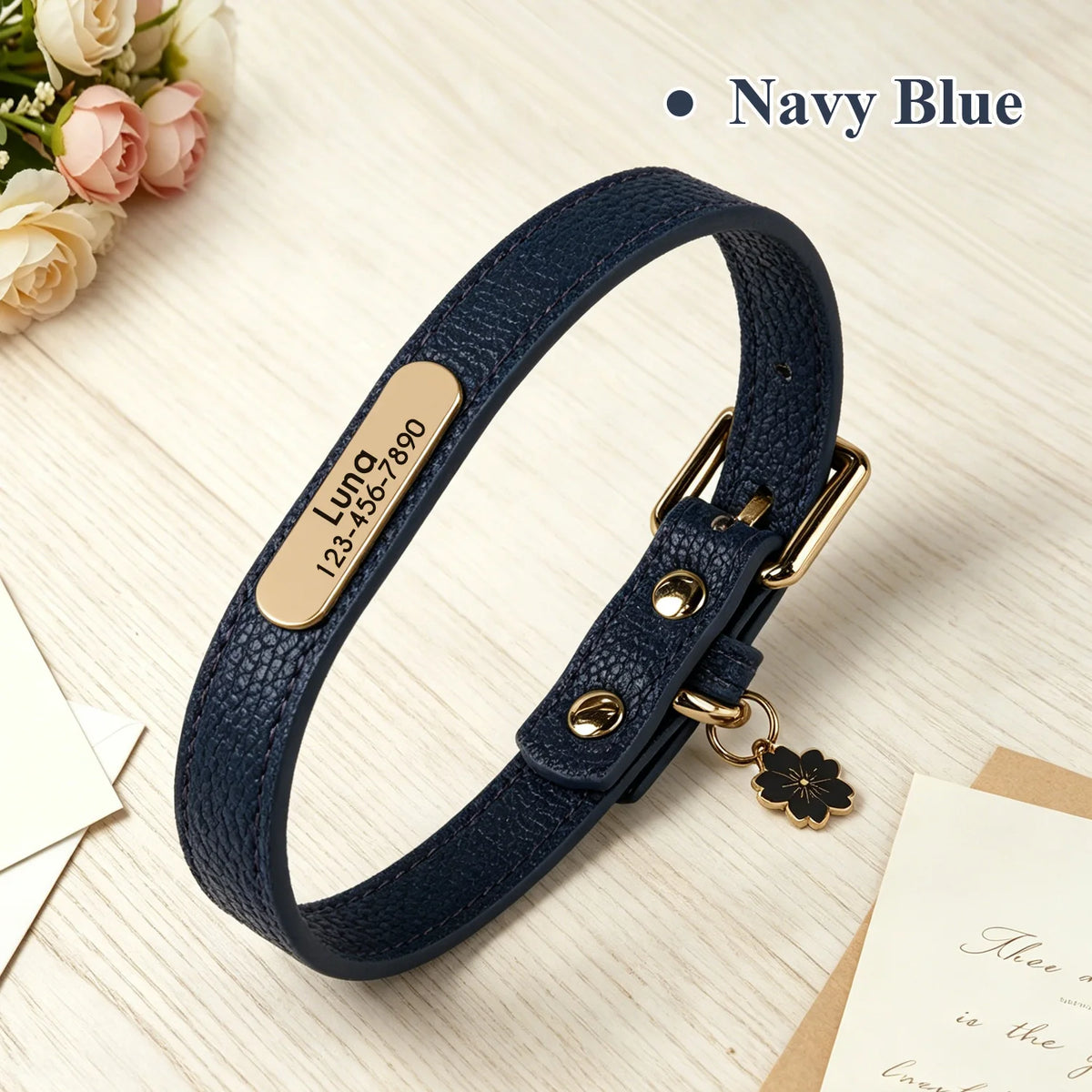 Personalisiertes Hundehalsband aus PU-Leder 🐶 Weiches Halsband mit Namensgravur für Hunde & Katzen