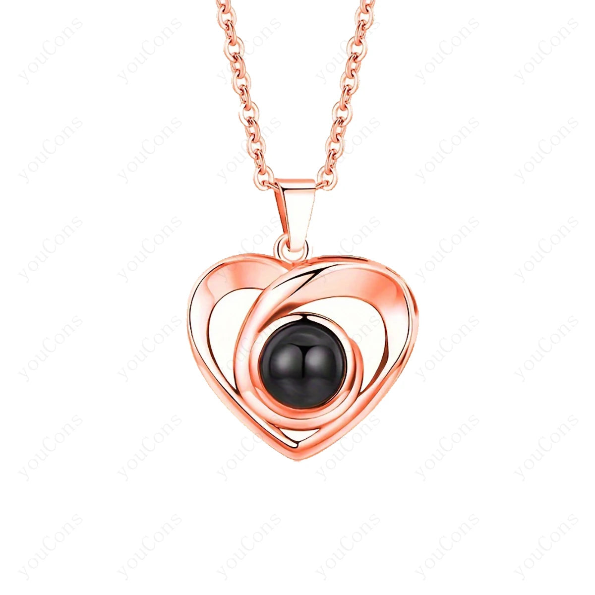 ❤️ Personalisierte Foto Projektions Halskette mit eigenem Bild – Edelstahl Kette für Damen in verschiedenen Designs