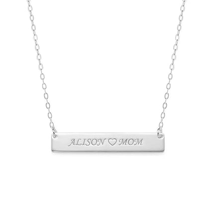 💖 Personalisierte Bar Halskette mit Namen – ✨ Gravierte Edelstahl Kette für Damen – 🎁 Individuelles Geschenk für Frauen