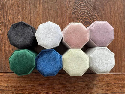 ✨ Personalisierte Samt-Ringbox mit Acryl-Topper – Elegante Ringbox für Verlobung & Hochzeit
